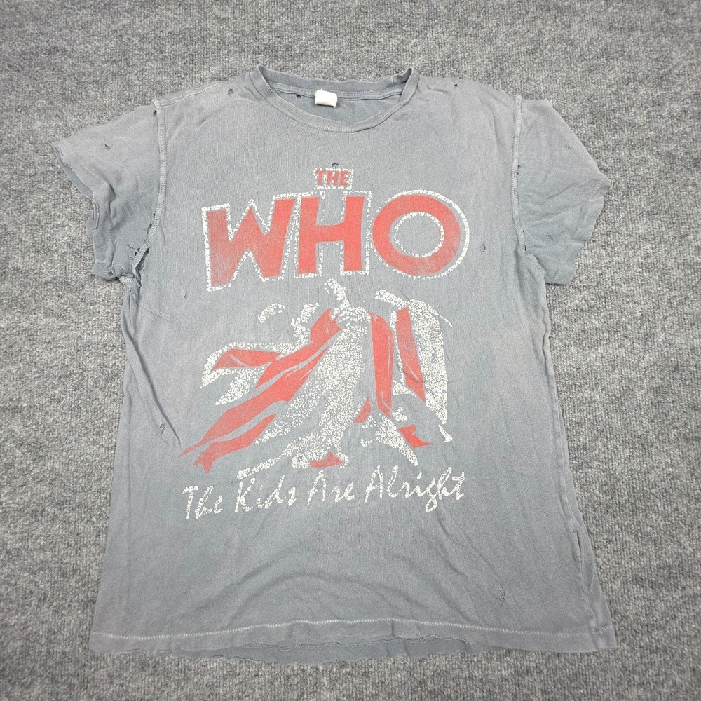 MadeWorn The Who Graphic T-shirt Adult Medium Gray Faded Distressed Kids Album
